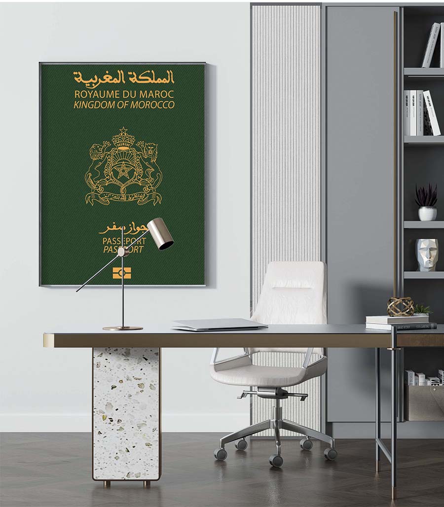 TABLEAU DÉCORATIF  Moderne De Passeport Marocaine