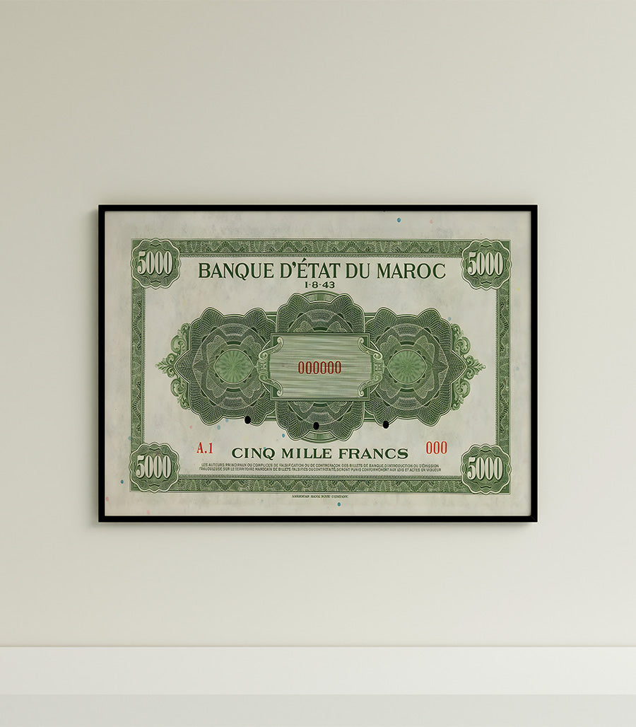 Tableau décoratif Mille Francs Marocains