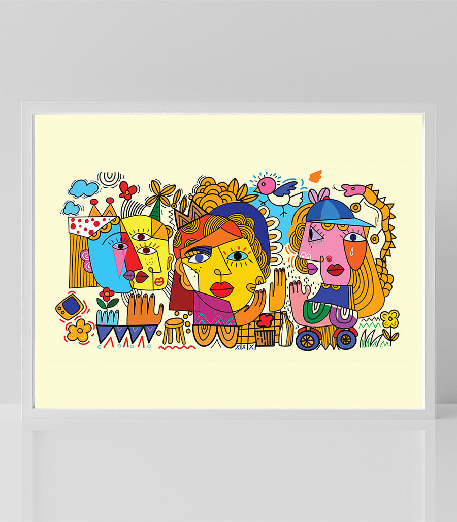 Tableau décoratif modernité cubiste éclatante