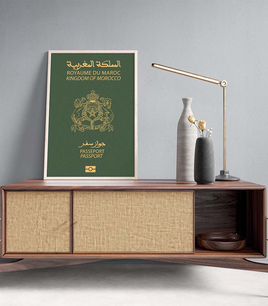TABLEAU DÉCORATIF  Moderne De Passeport Marocaine