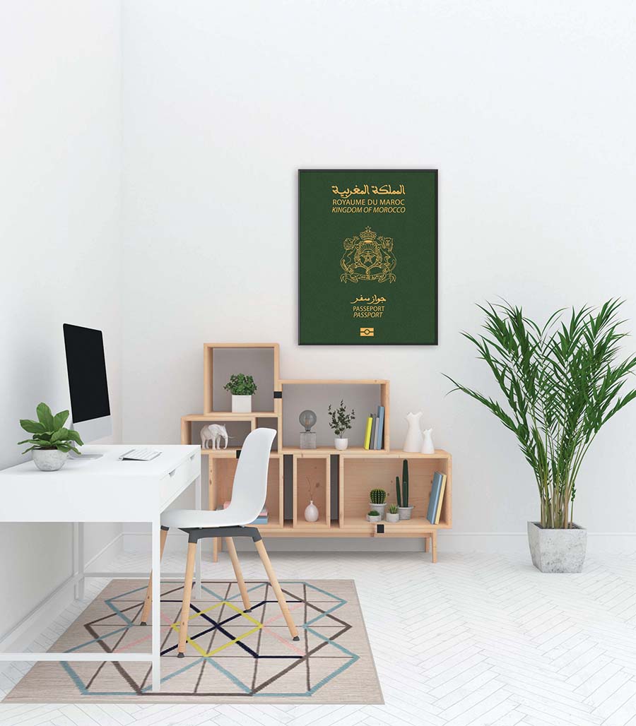 TABLEAU DÉCORATIF  Moderne De Passeport Marocaine