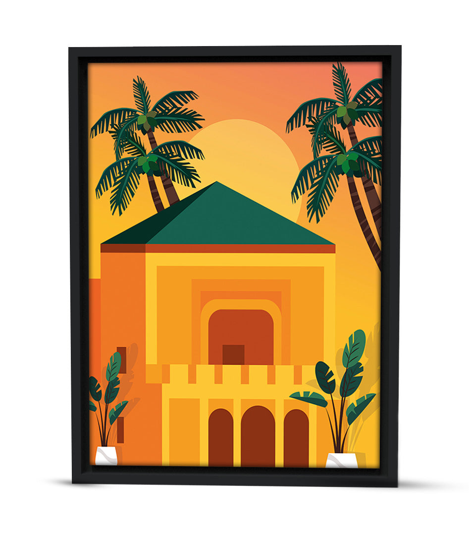 Tableau Decoratif Abstrait &quot;Reflets de la Ménara - Marrakech&quot;