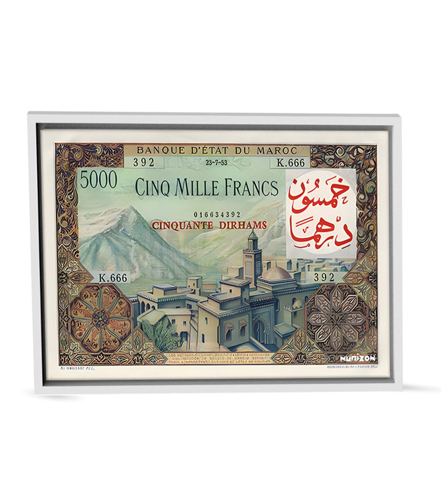 Tableau décoratif Billet de Cinq Mille Francs