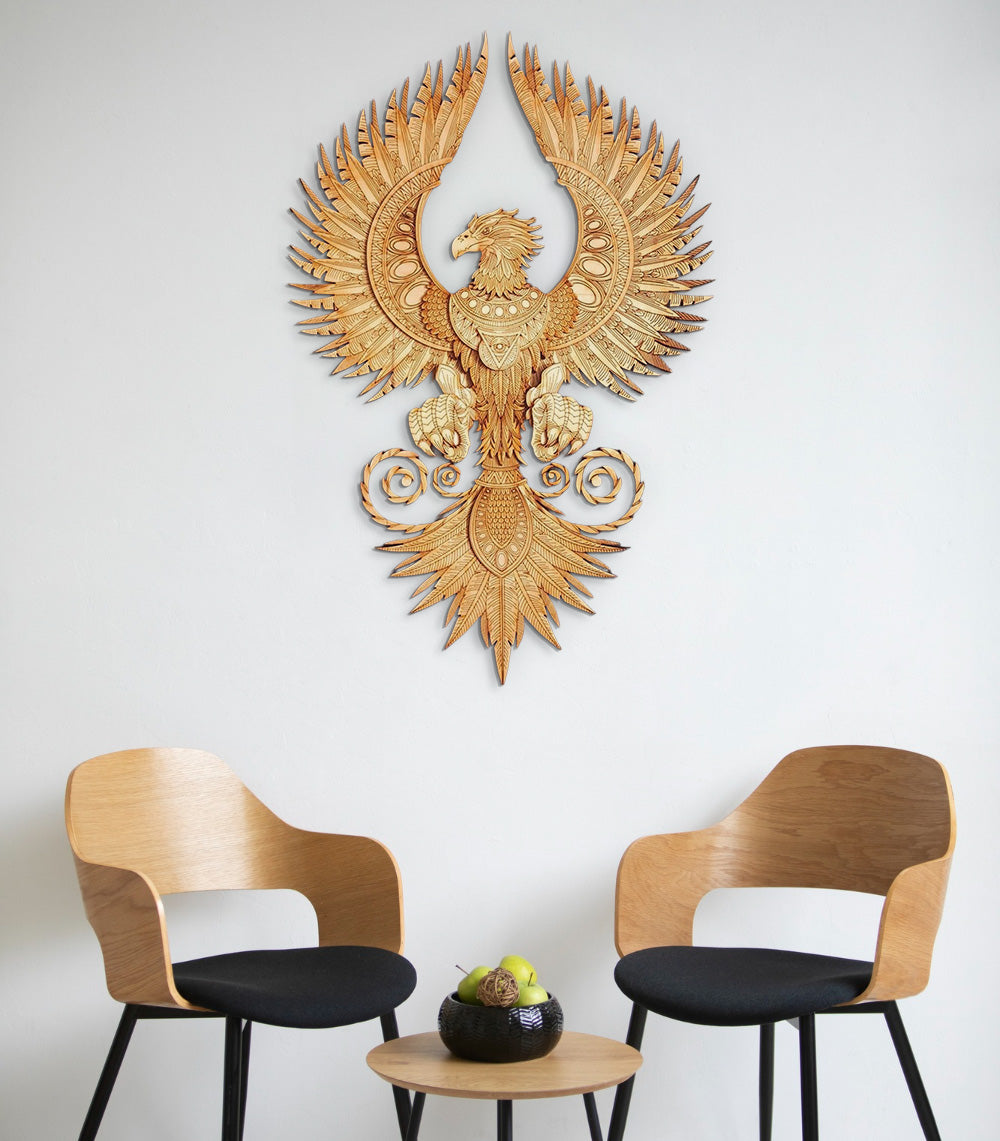 Majesté Aigle en Bois Doré