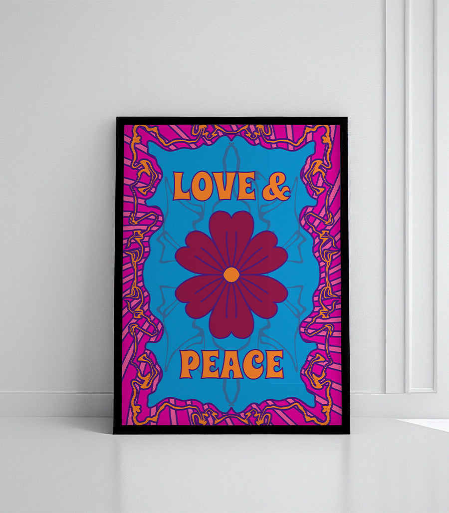 Tableau Décoratif - Love &amp; Peace Vintage