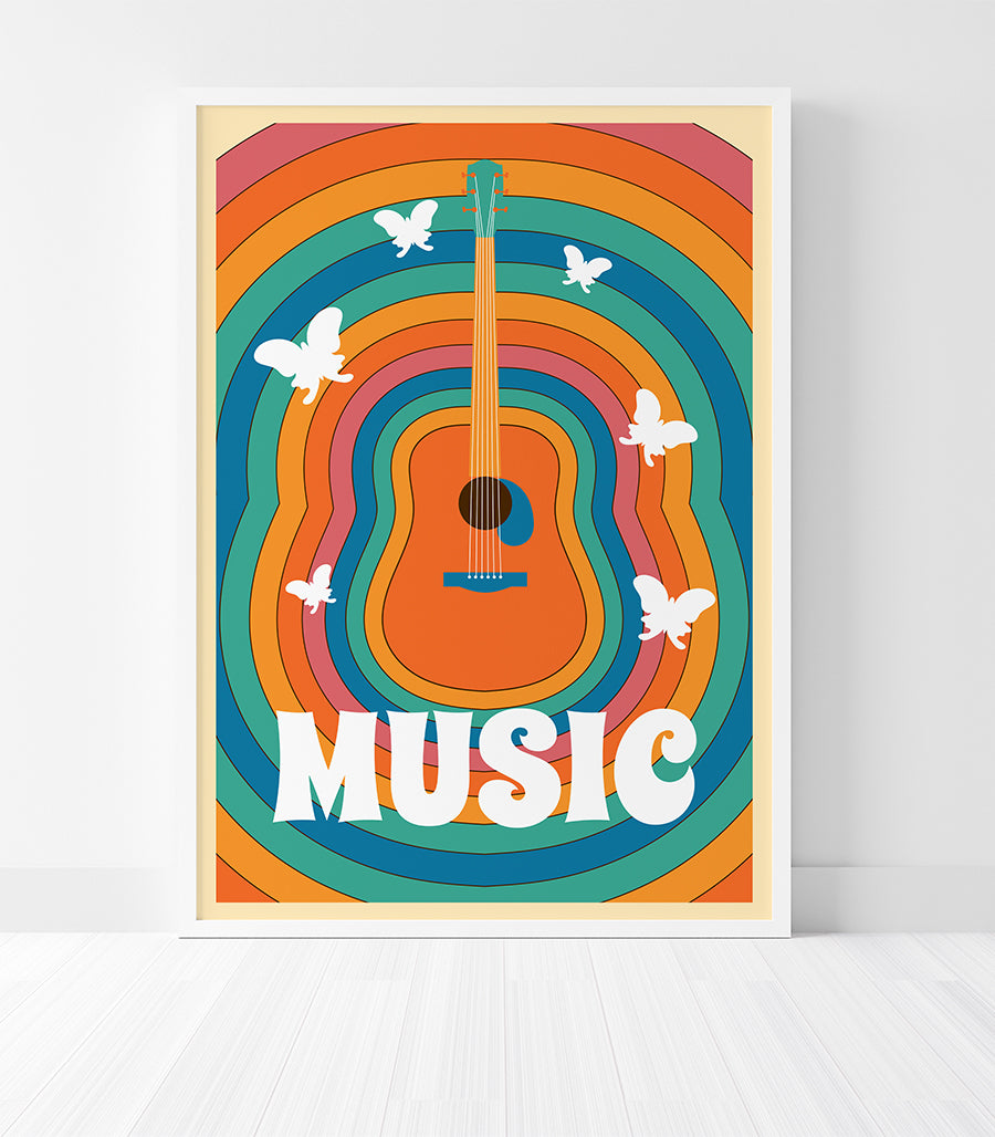 Tableau Décoratif - Music Style Rétro Arc-en-Ciel