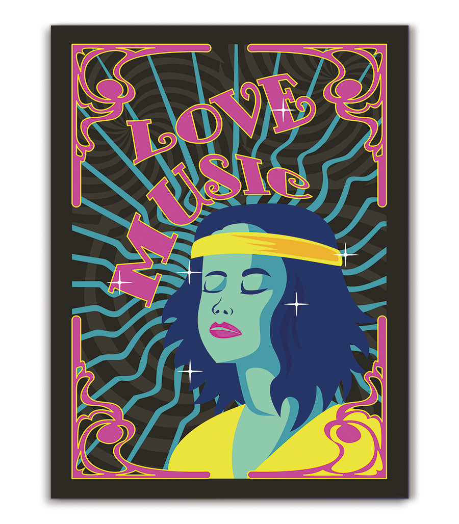 Tableau Décoratif - Love Music Psychédélique