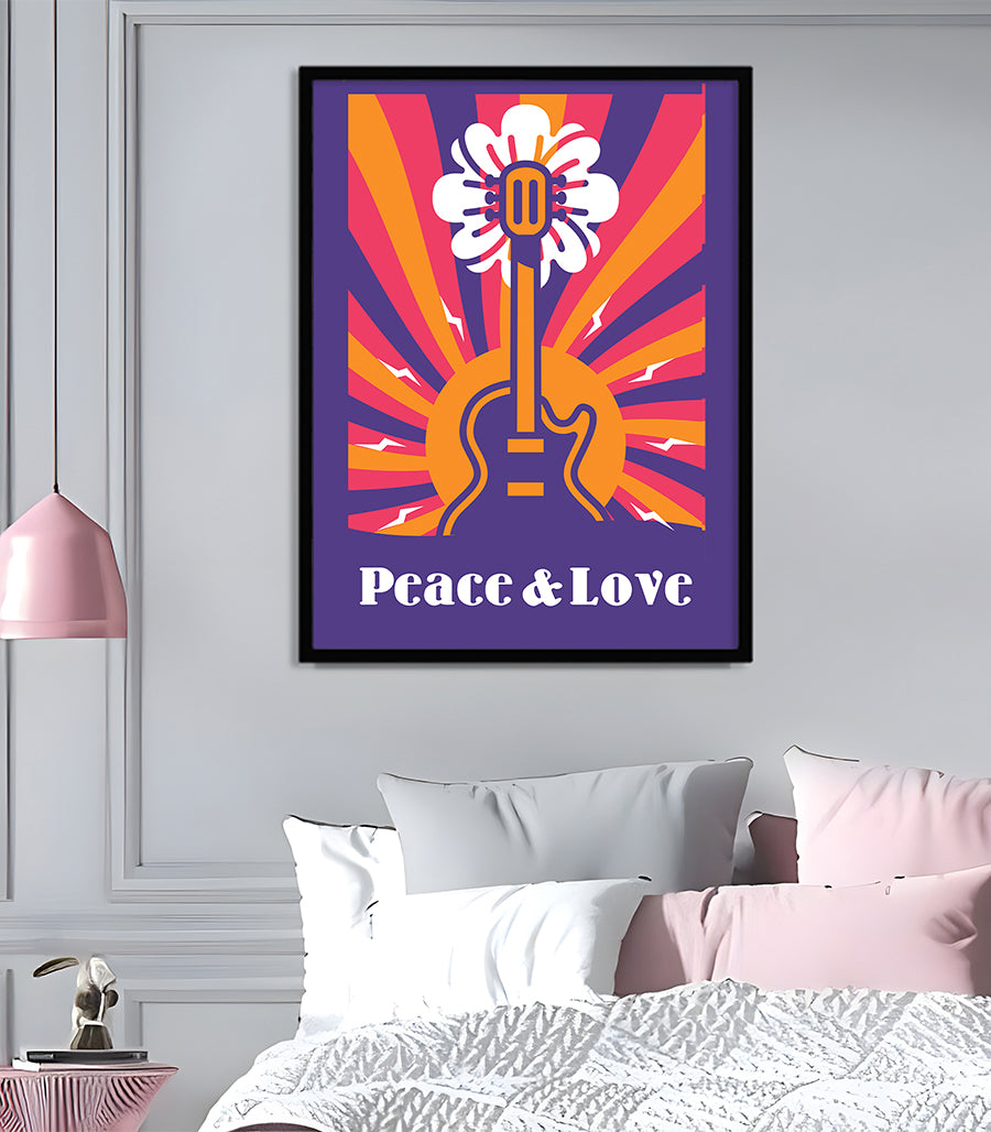Tableau Décoratif - Peace & Love Sunset