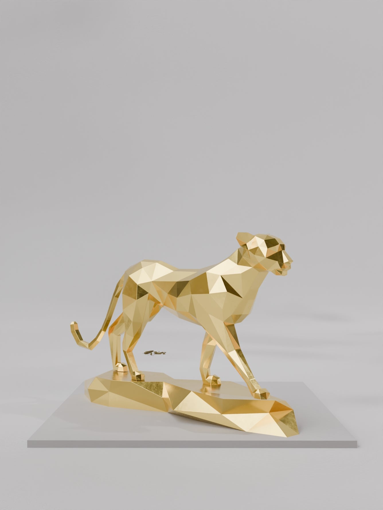 Sculpture Guépard Style Polygone