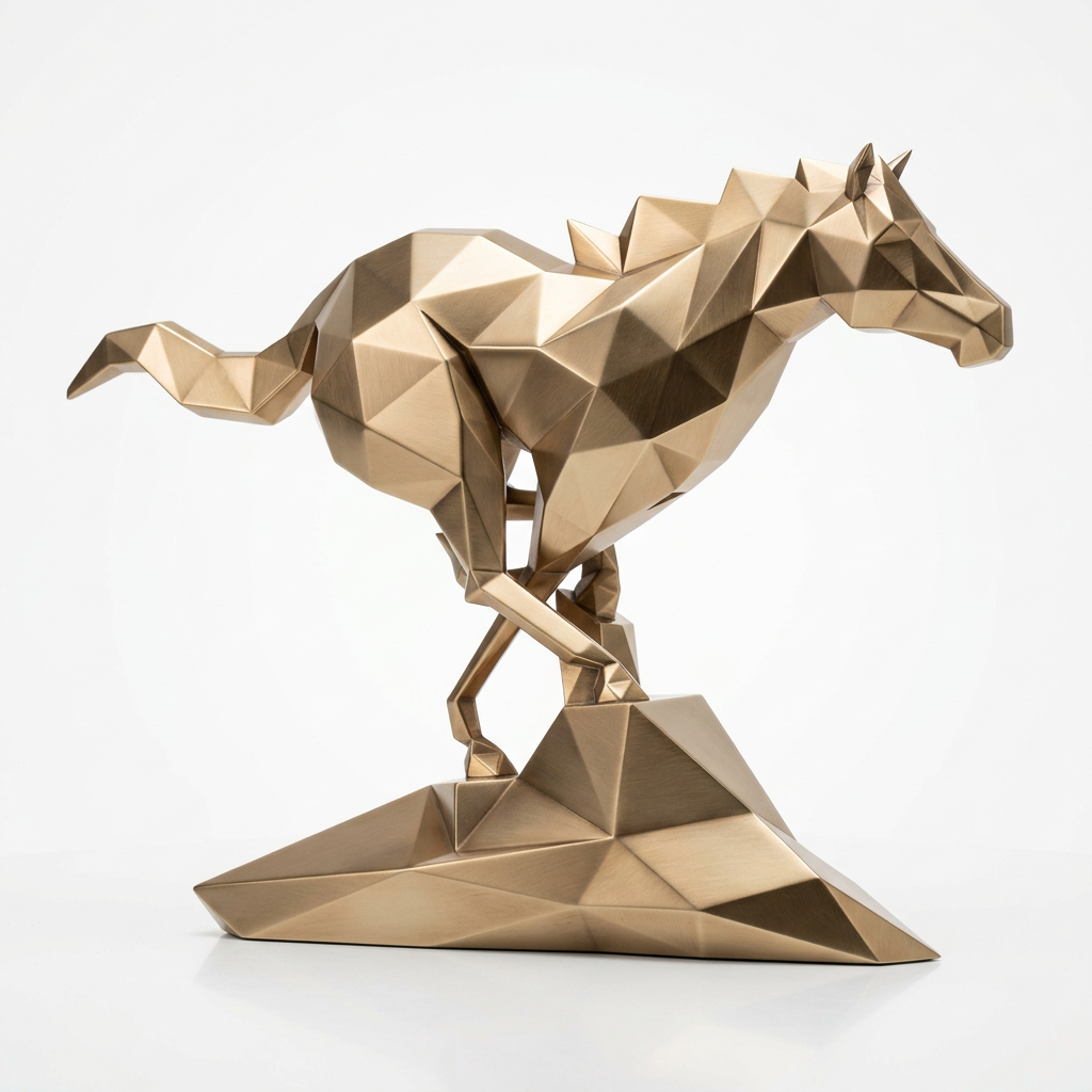 Grande Sculpture Cheval Polygone