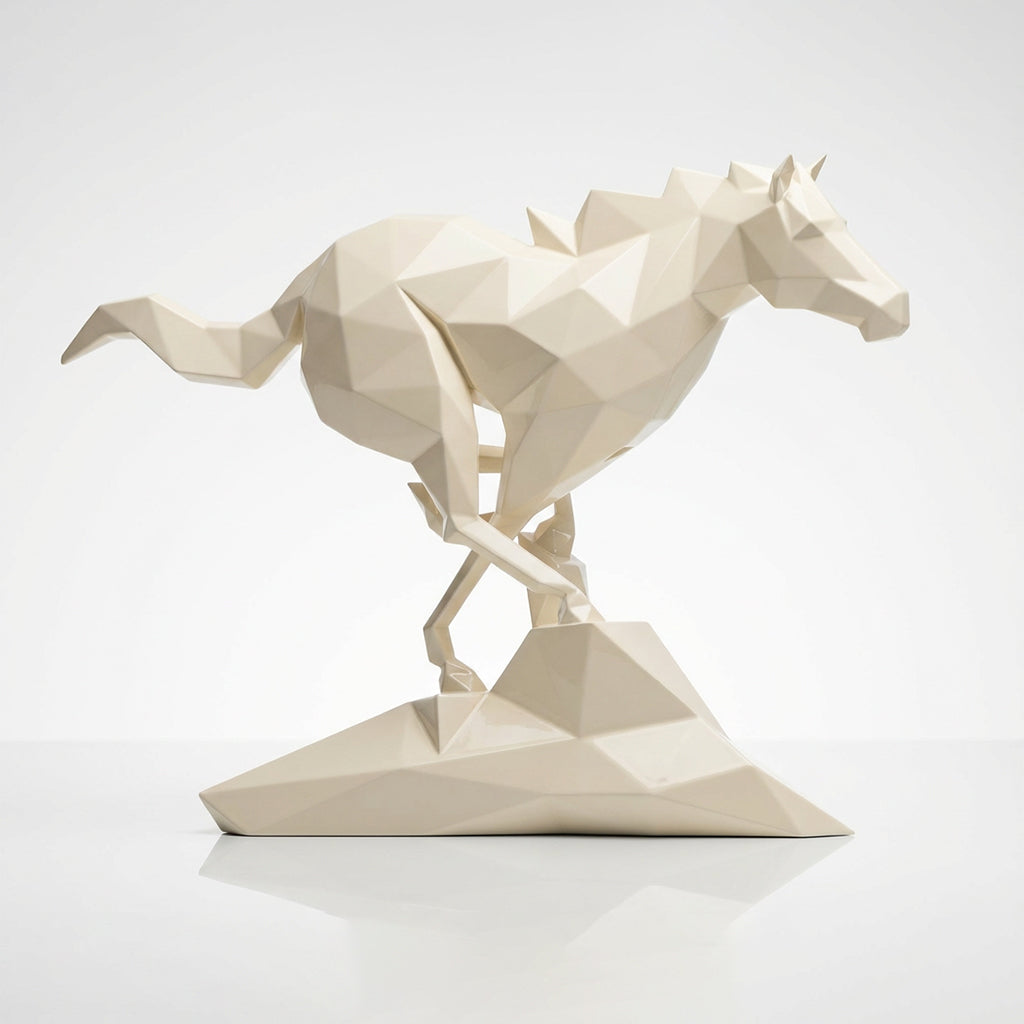 Grande Sculpture Cheval Polygone