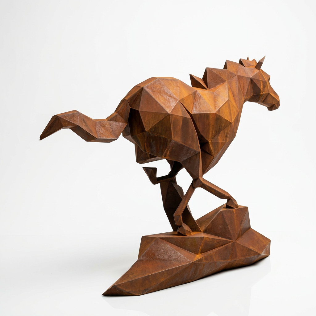 Grande Sculpture Cheval Polygone