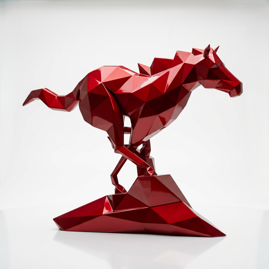 Grande Sculpture Cheval Polygone