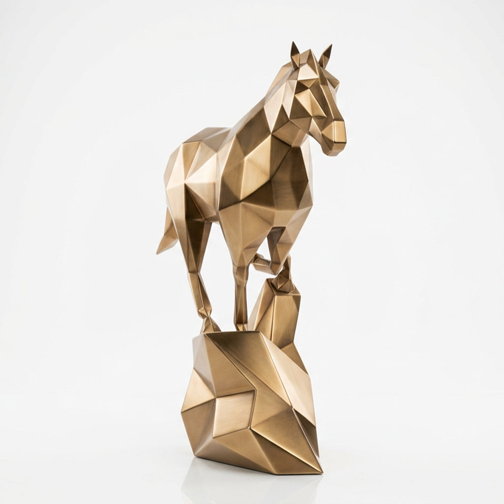 Grande Sculpture Cheval Polygone