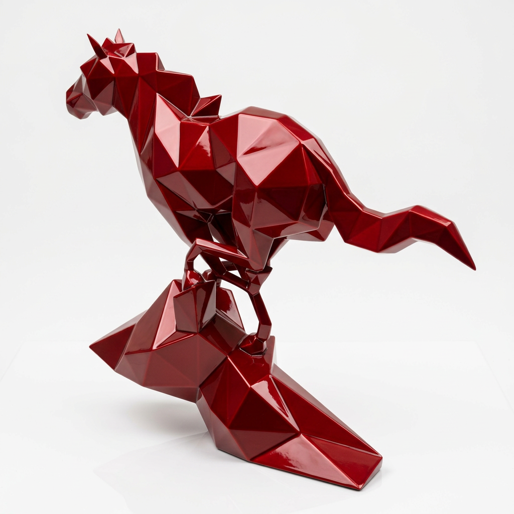 Grande Sculpture Cheval Polygone