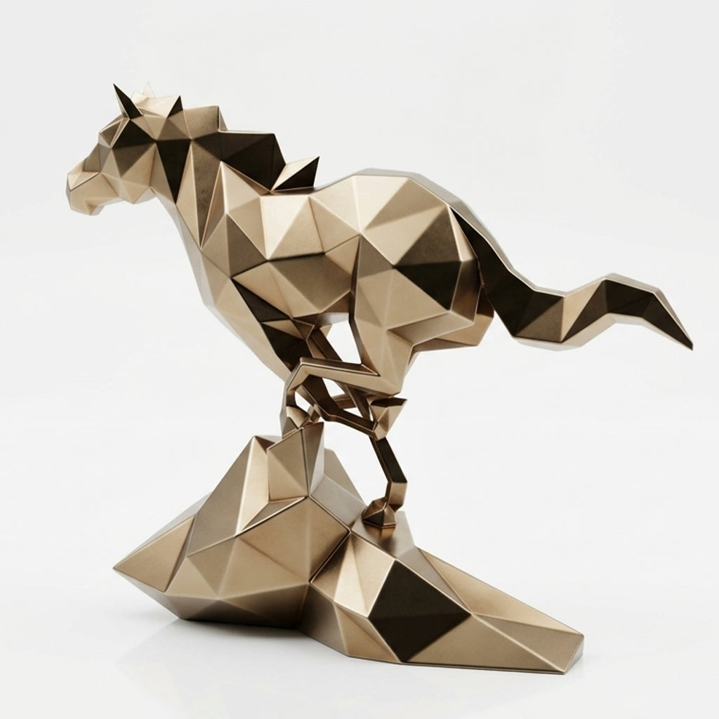 Grande Sculpture Cheval Polygone