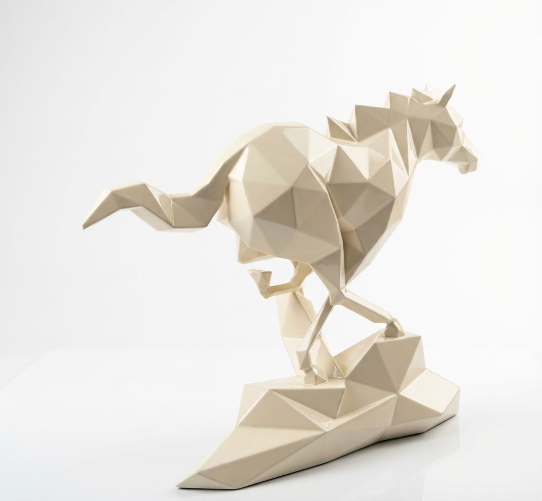 Grande Sculpture Cheval Polygone