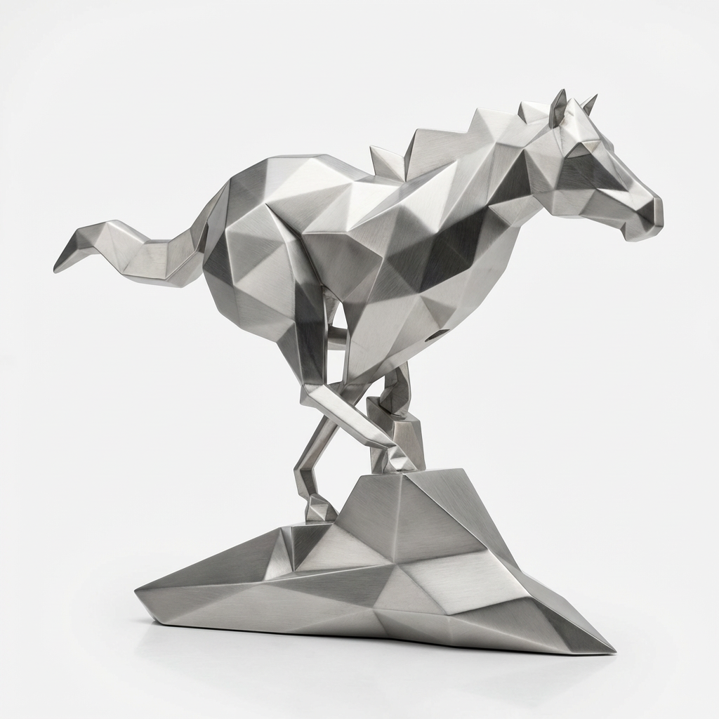 Grande Sculpture Cheval Polygone