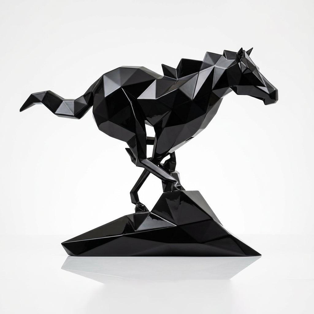 Grande Sculpture Cheval Polygone