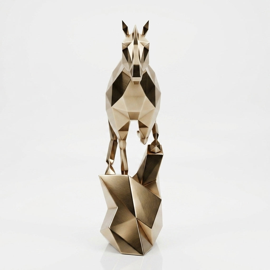 Grande Sculpture Cheval Polygone