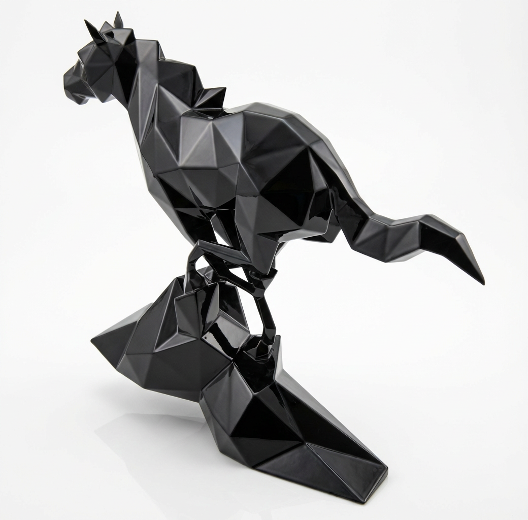 Grande Sculpture Cheval Polygone