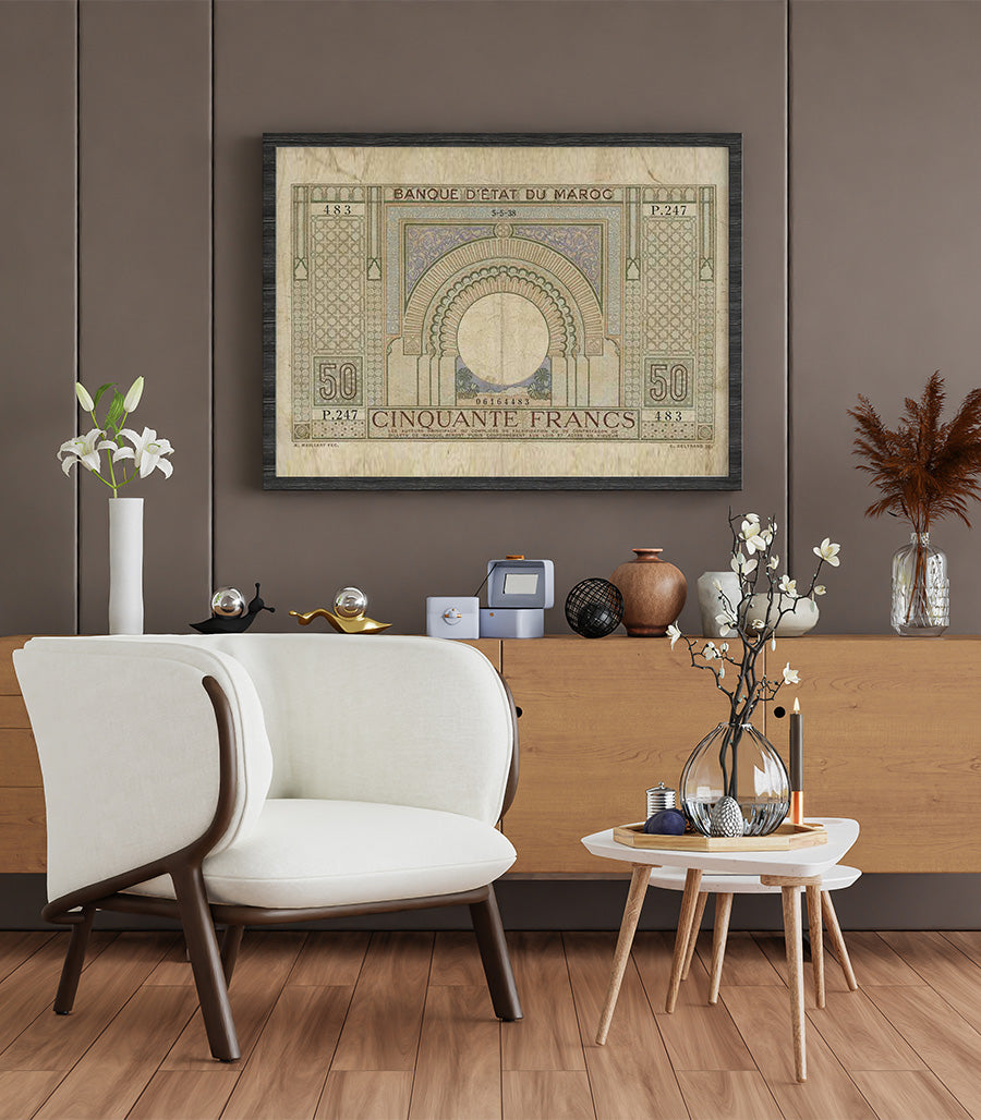 Tableau décoratif Billet de Cinquante Francs