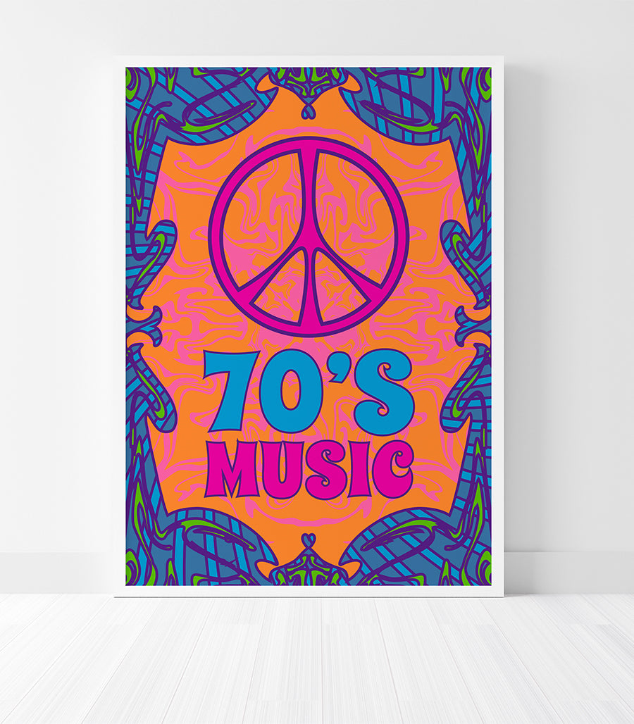 Tableau Décoratif - 70&#39;s Music Peace