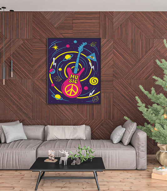 Tableau Décoratif - Peace & Music Galactique