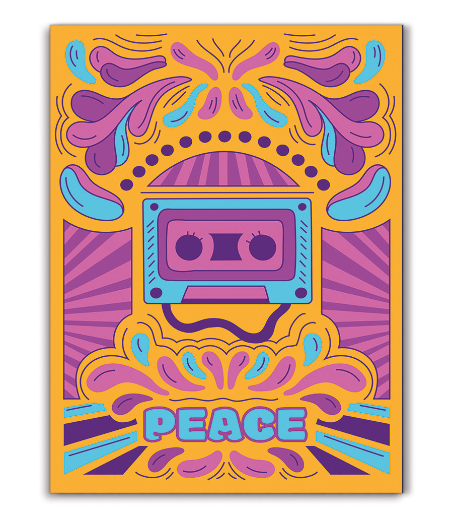 Tableau Décoratif - Peace Cassette Vintage