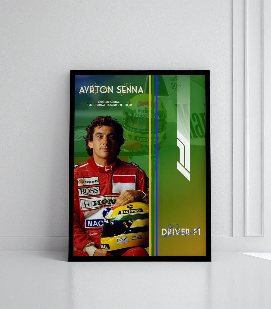 Tableau Décoratif - Ayrton Senna : La Légende Éternelle de la Vitesse