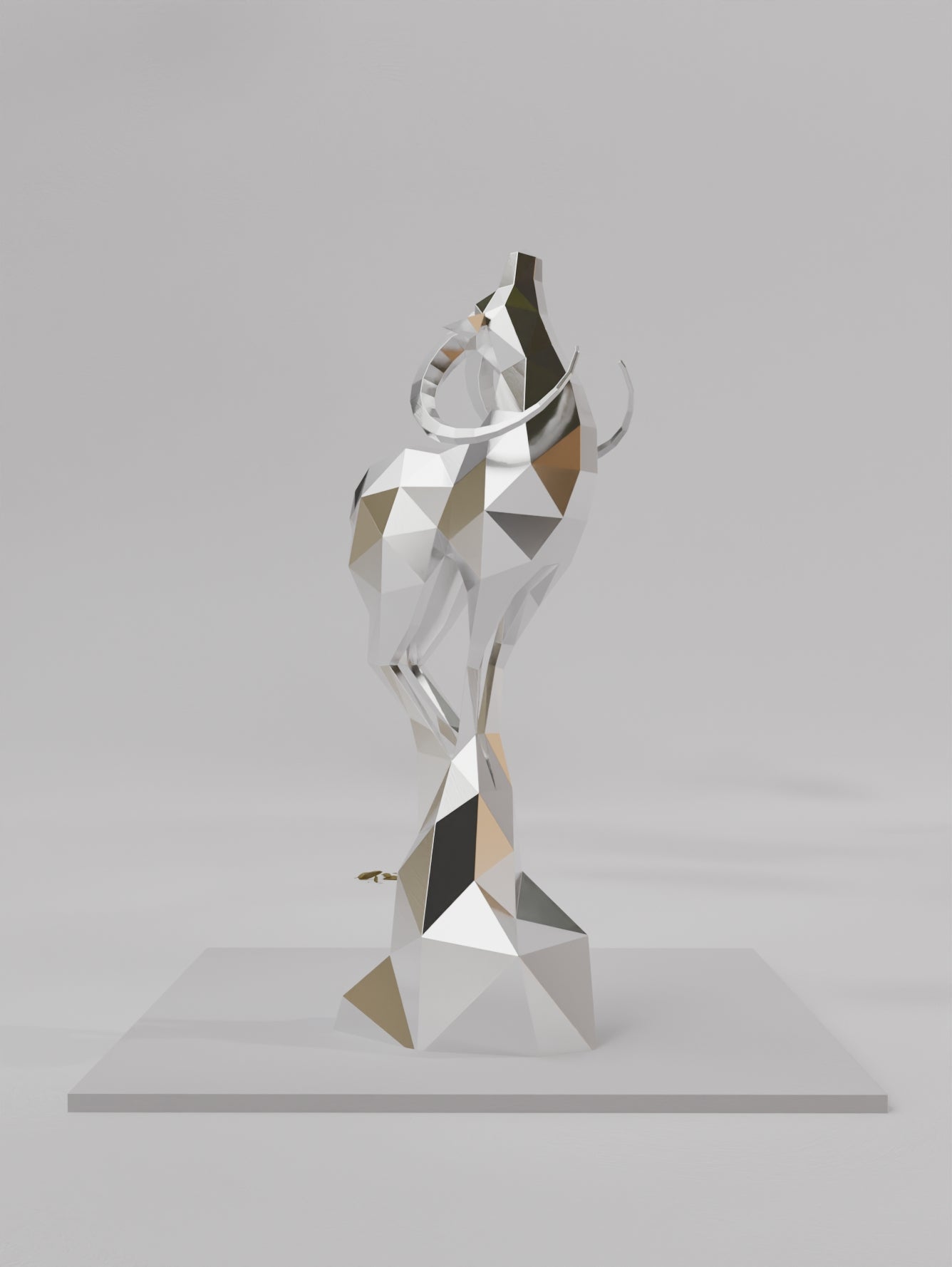 Sculpture Bouquetin – Élégance Sauvage en Style Polygone