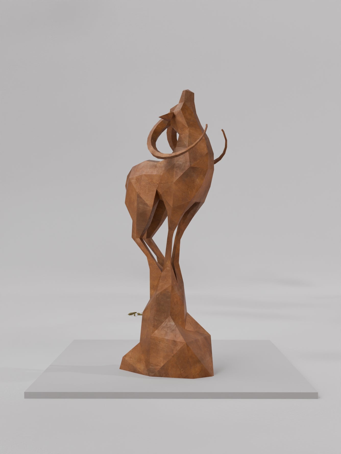 Sculpture Bouquetin – Élégance Sauvage en Style Polygone