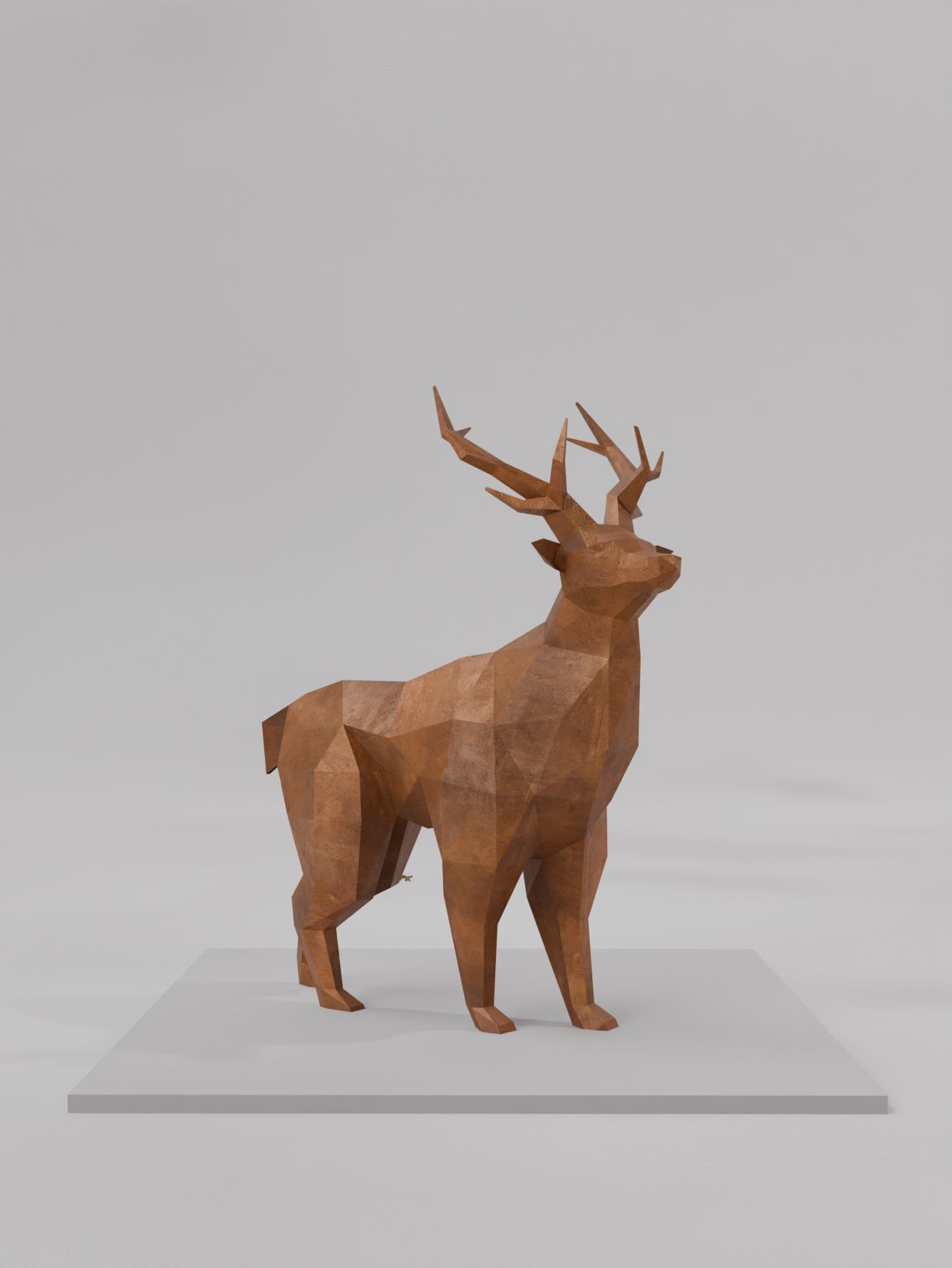 Sculpture Cerf – Majesté et Modernité en Design Polygone