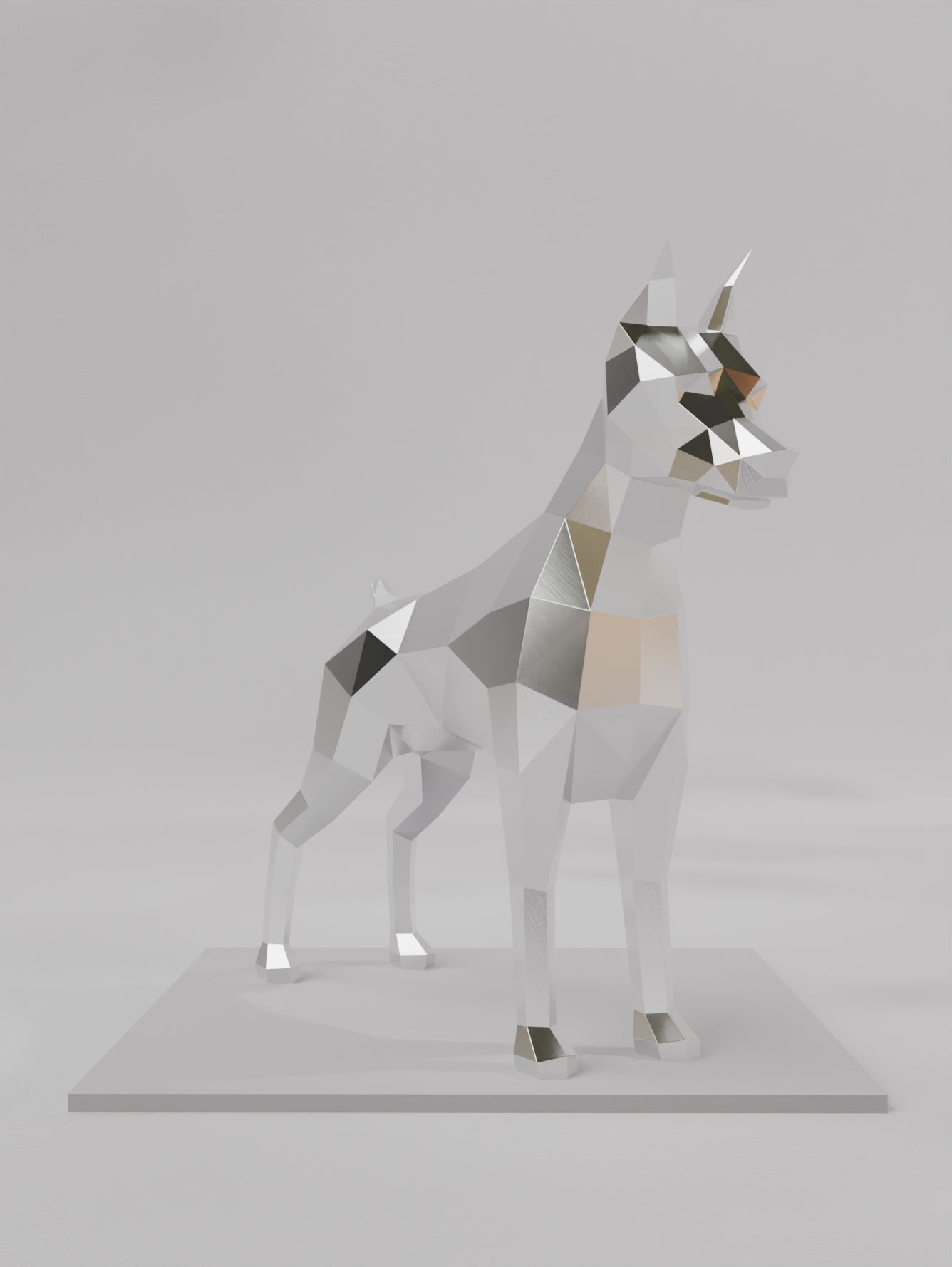 Sculpture Doberman – Design Polygone Angulaire