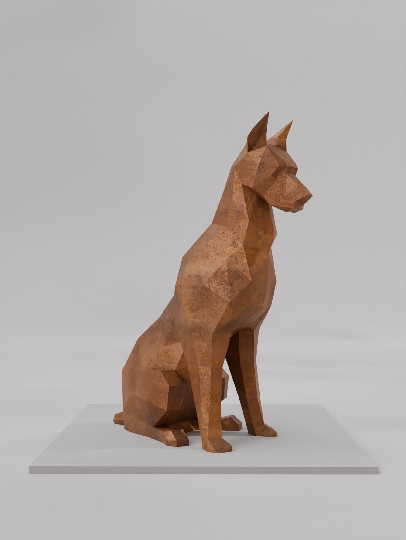 Sculpture Doberman Assis en Design Polygone