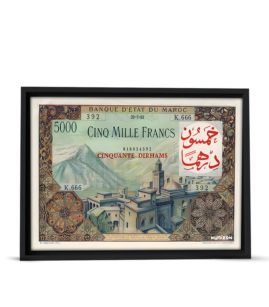 Tableau décoratif Billet de Cinq Mille Francs