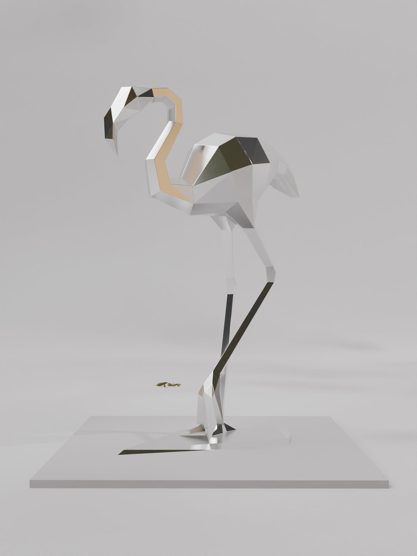 Sculpture Flamant – Légèreté Sculpturale en Design Polygone