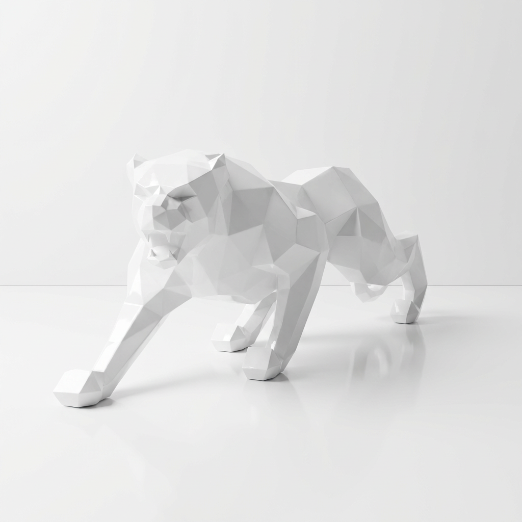 Grande Statue Panthère Design Géométrique en Résine