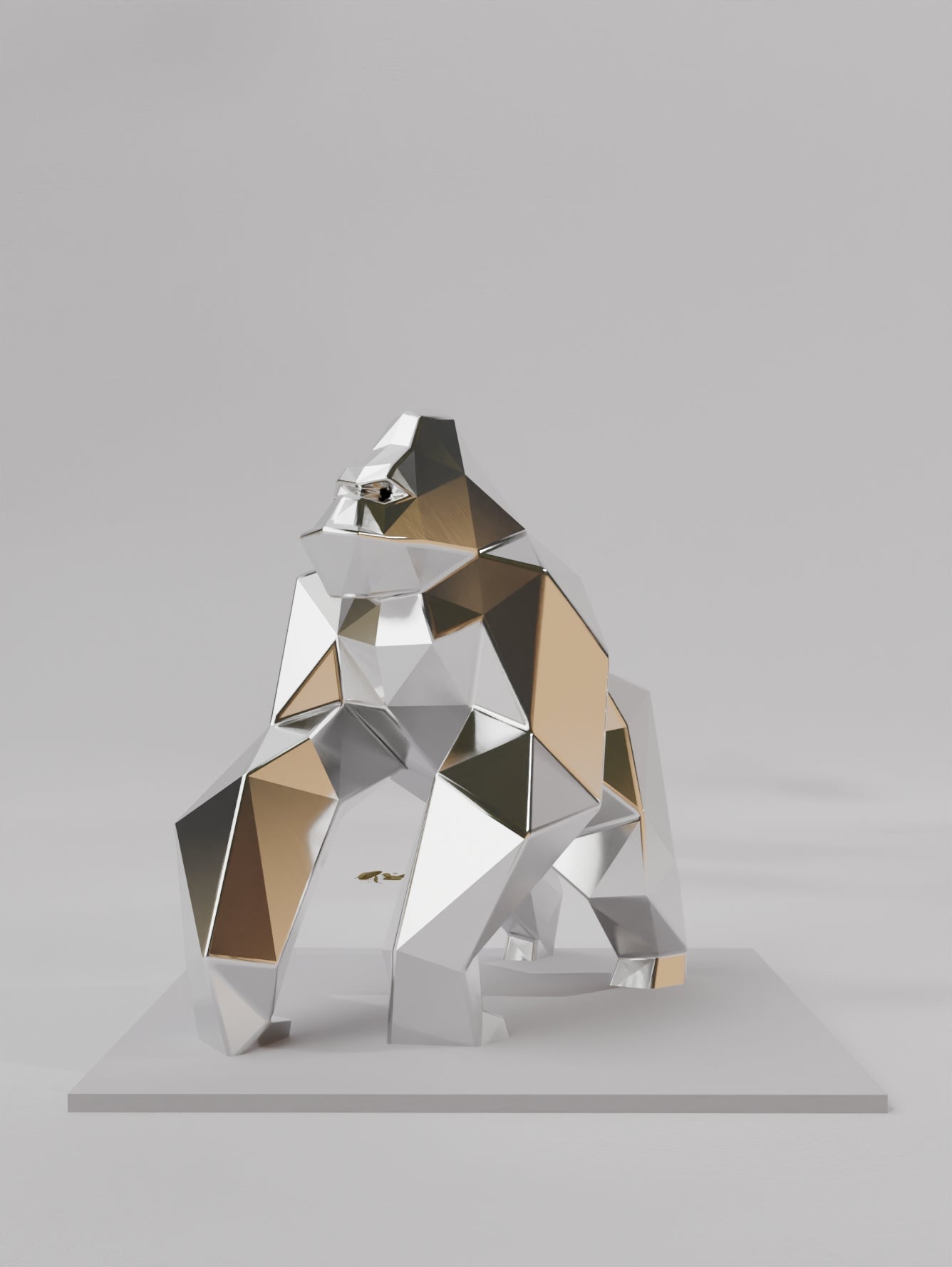 Sculpture Gorille – Puissance Géométrique en Design Polygone