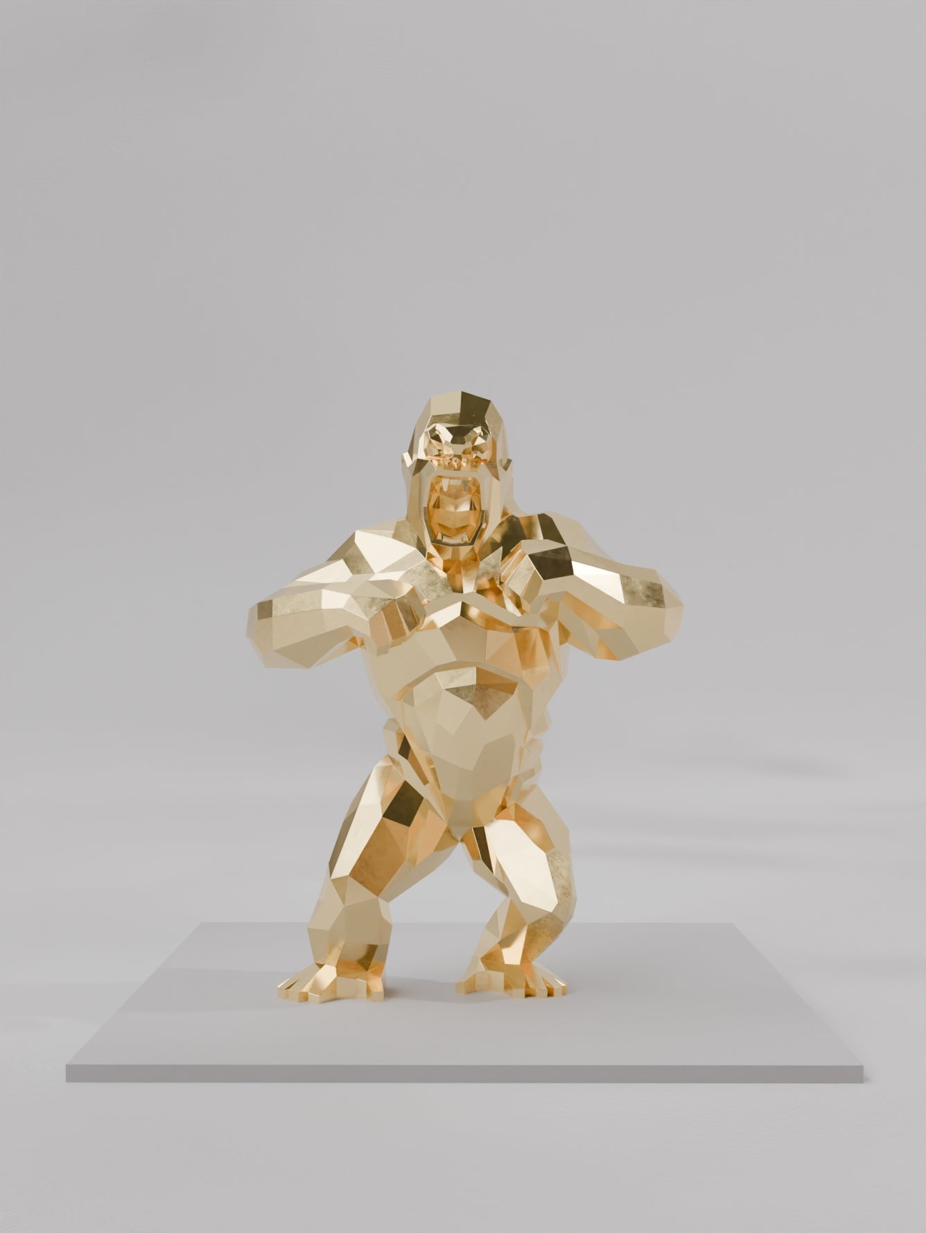 Sculpture Gorilla Fury en Design Polygone