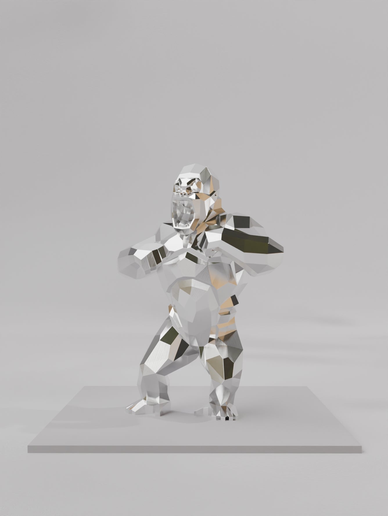 Sculpture Gorilla Fury en Design Polygone