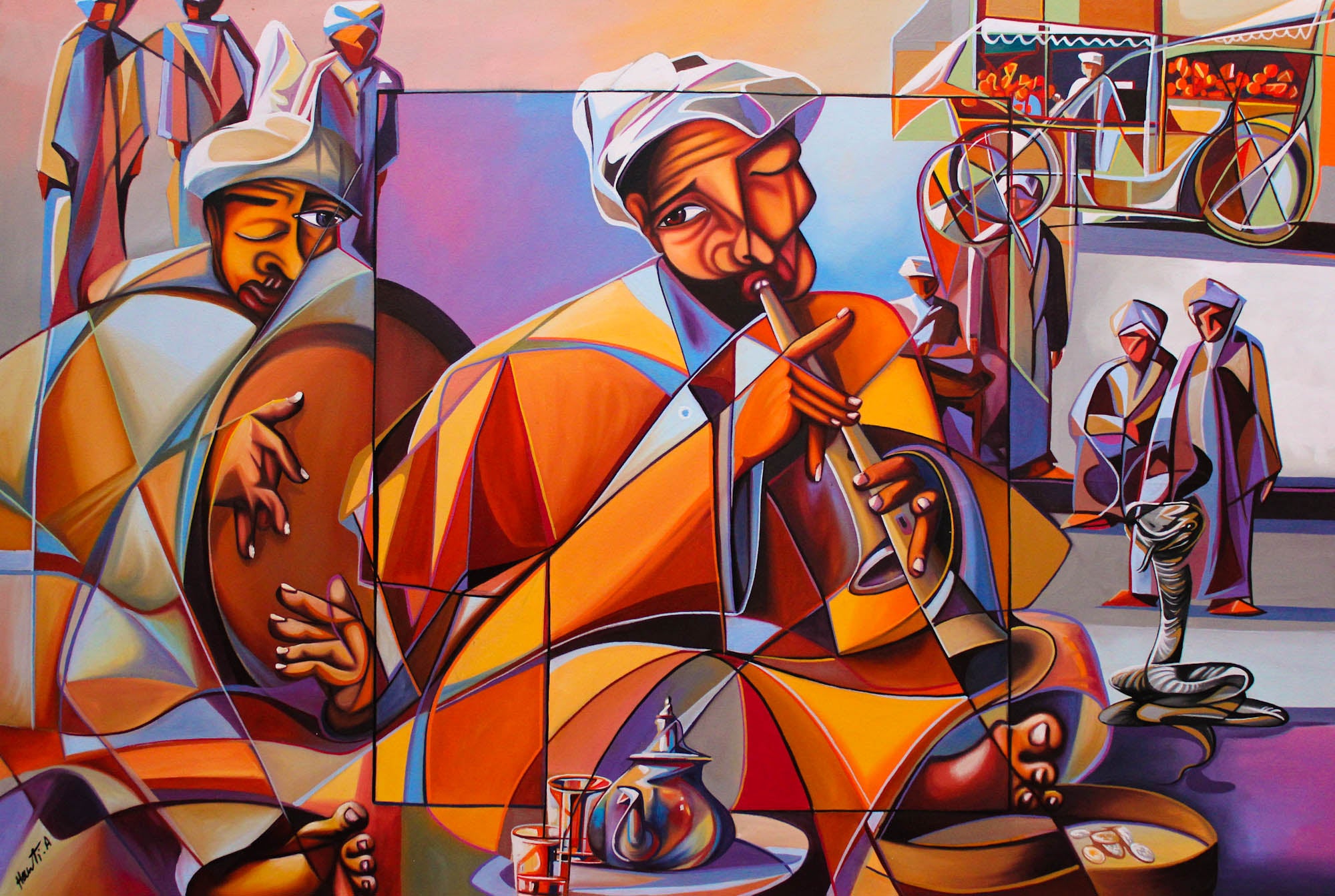 TABLEAU Art de Musique Traditionnelle Marocaine