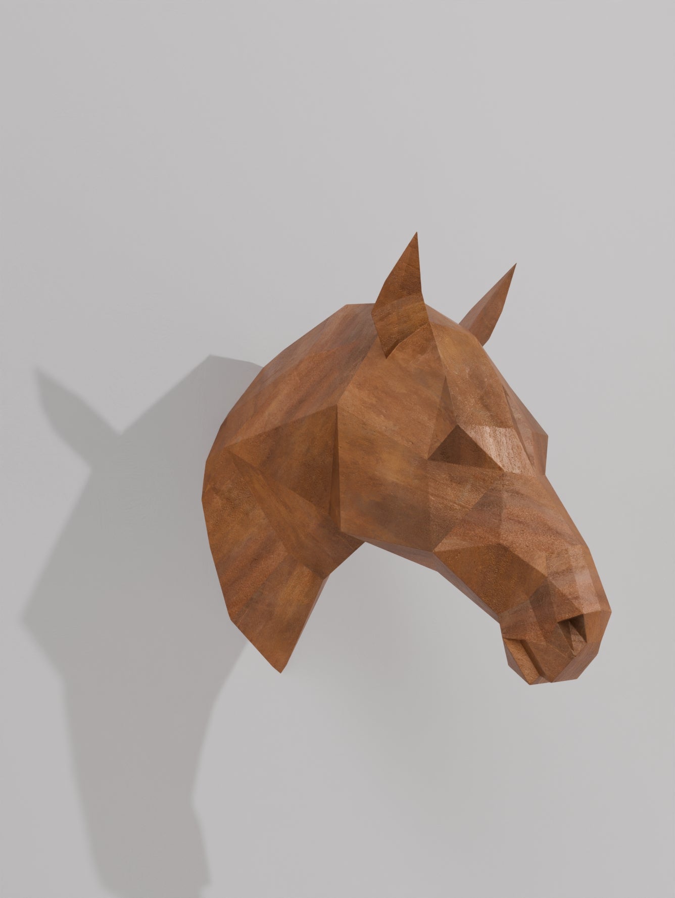 Sculpture Cheval Cabré – Élan et Noblesse en Design Polygone