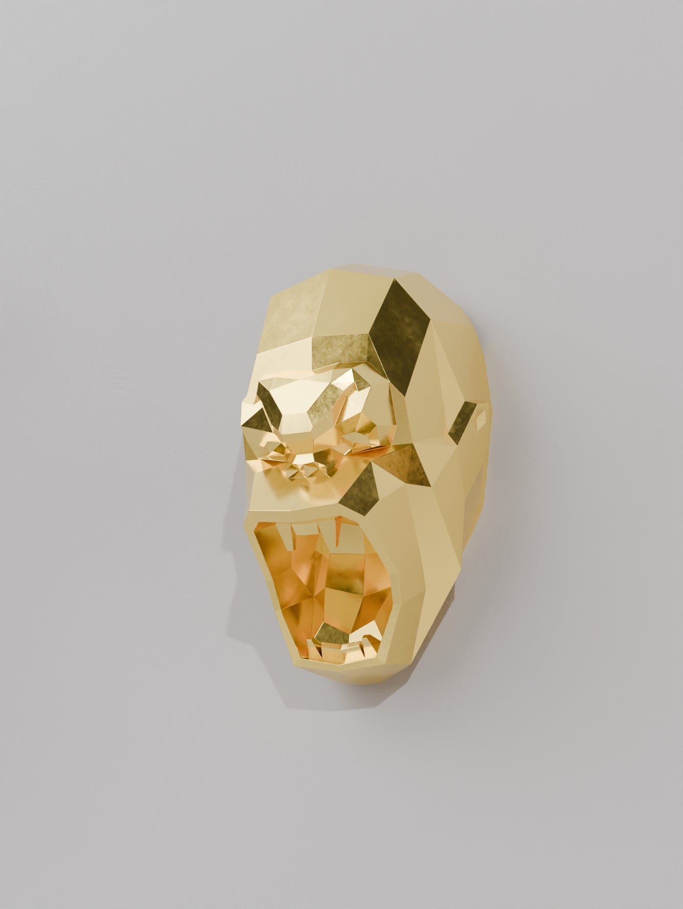 Tête de King Kong – Sculpture Murale Polygone Brut