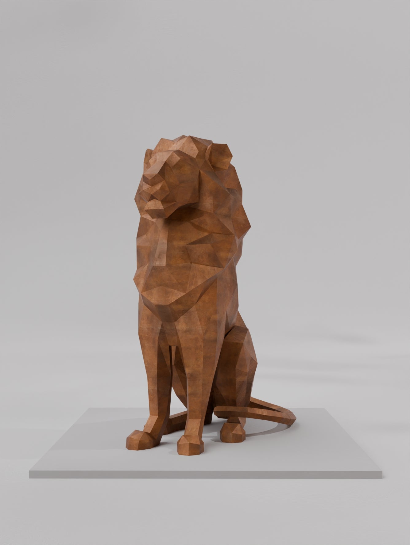 Sculpture Lion Assis – Gardien majestueux du design contemporain