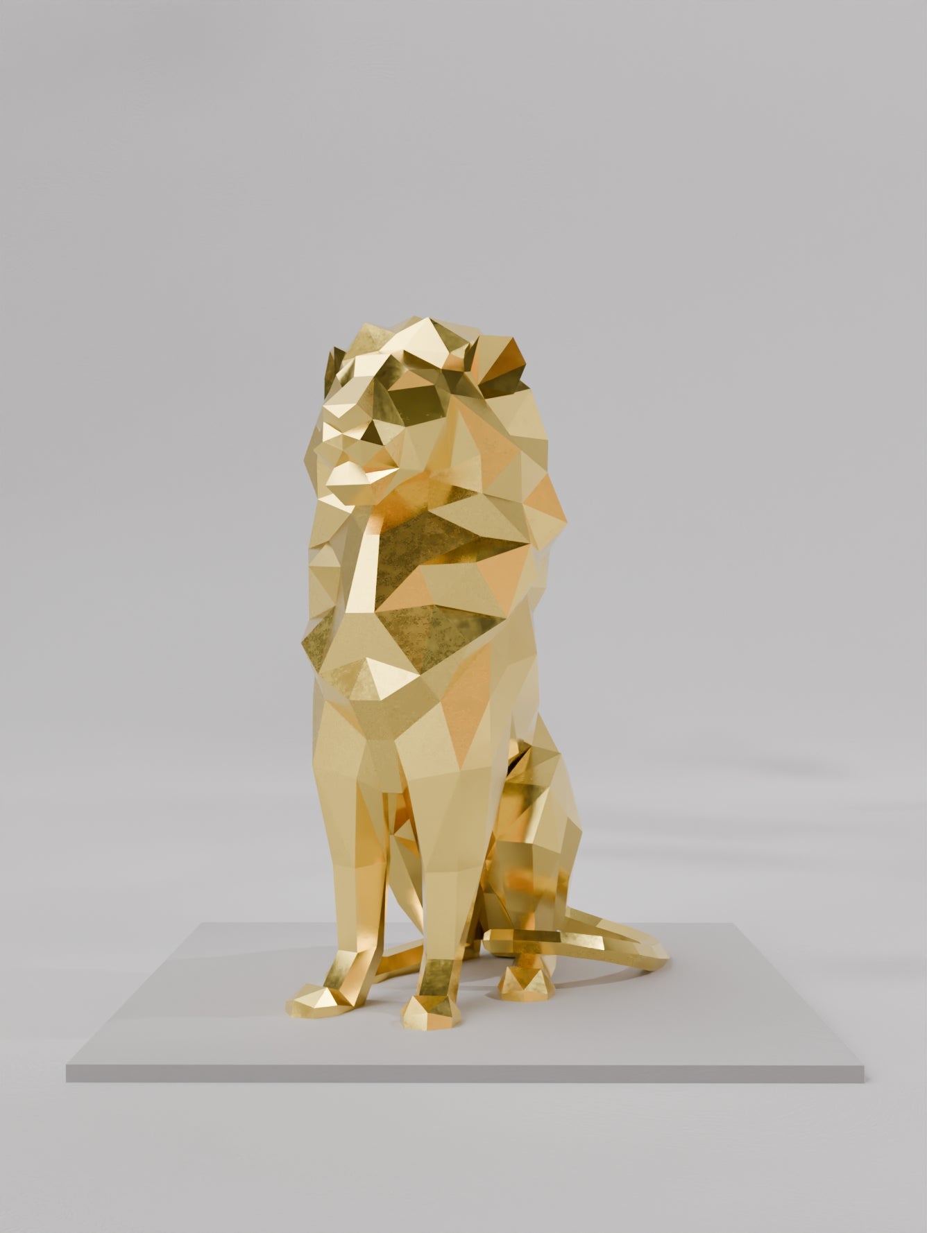 Sculpture Lion Assis – Gardien majestueux du design contemporain