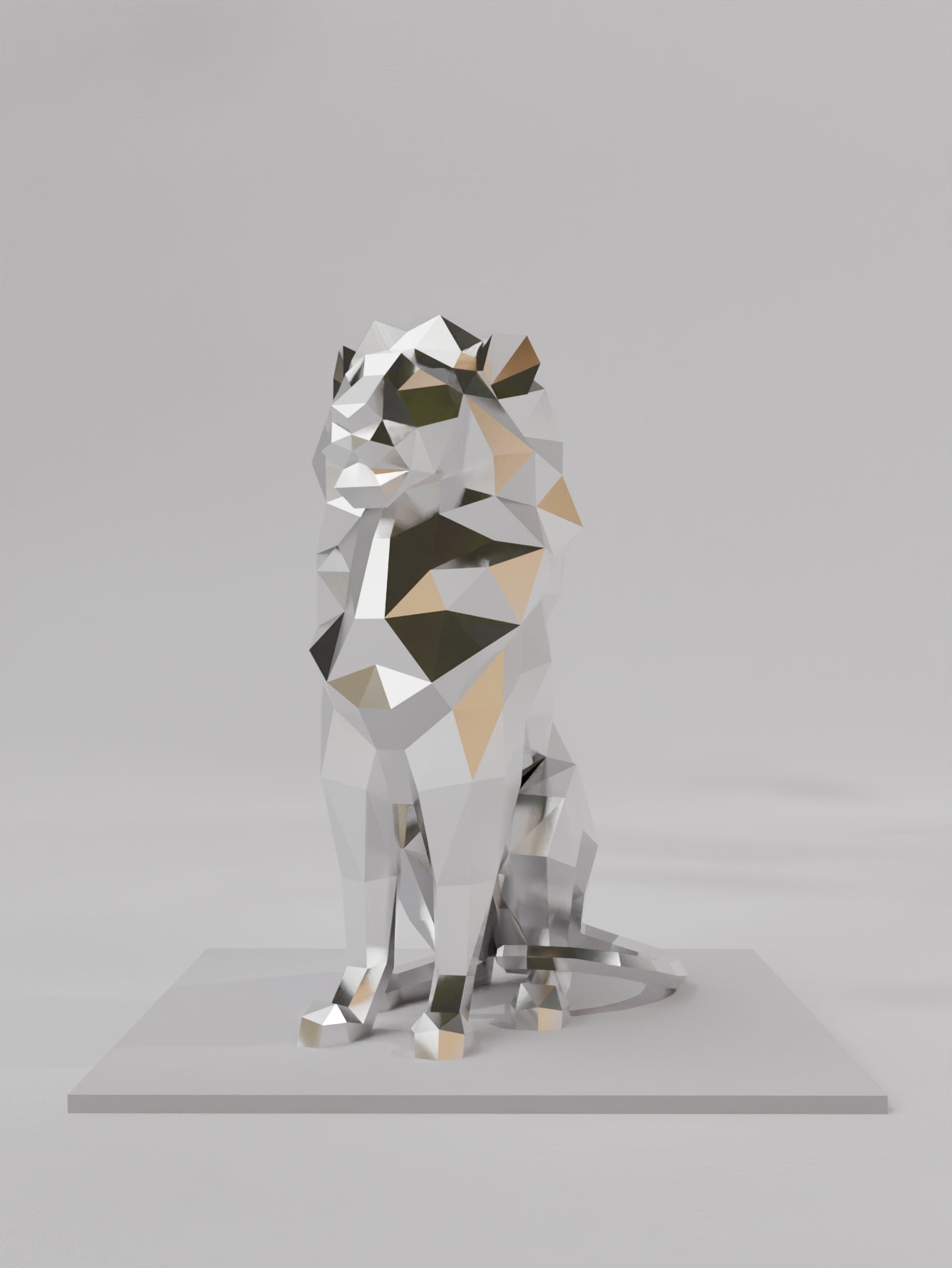 Sculpture Lion Assis – Gardien majestueux du design contemporain