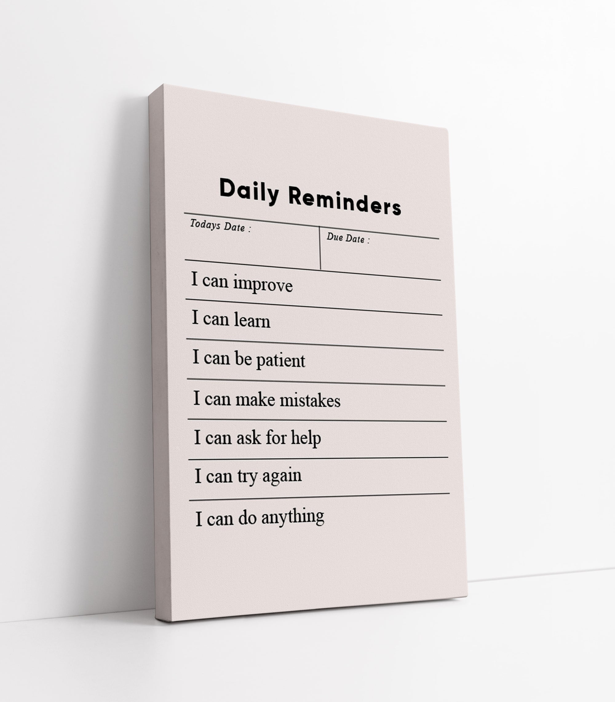 Affirmations Quotidiennes Tableau Décoratif Moderne