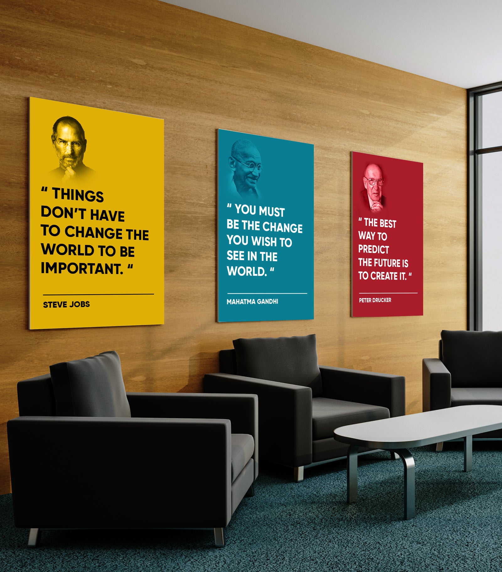 Tableau Décoratif Moderne Triptyque de Sagesse Moderne