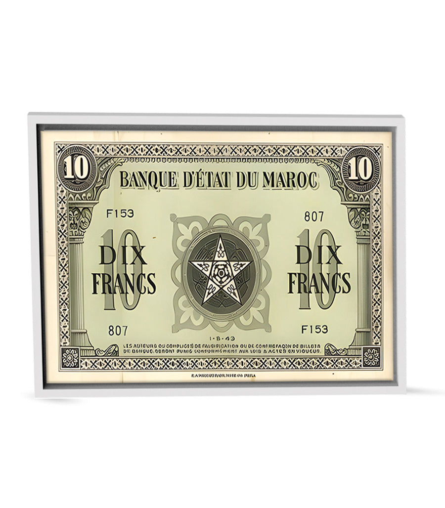 Tableau décoratif Billet de Dix Francs